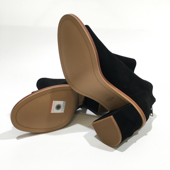 UGG Ginger Open-Toe Ankle Boots -Black Suede -Women’s US 11 -NEW - Picture 6 of 8